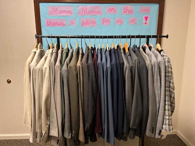 Rack of Business Casual Clothing